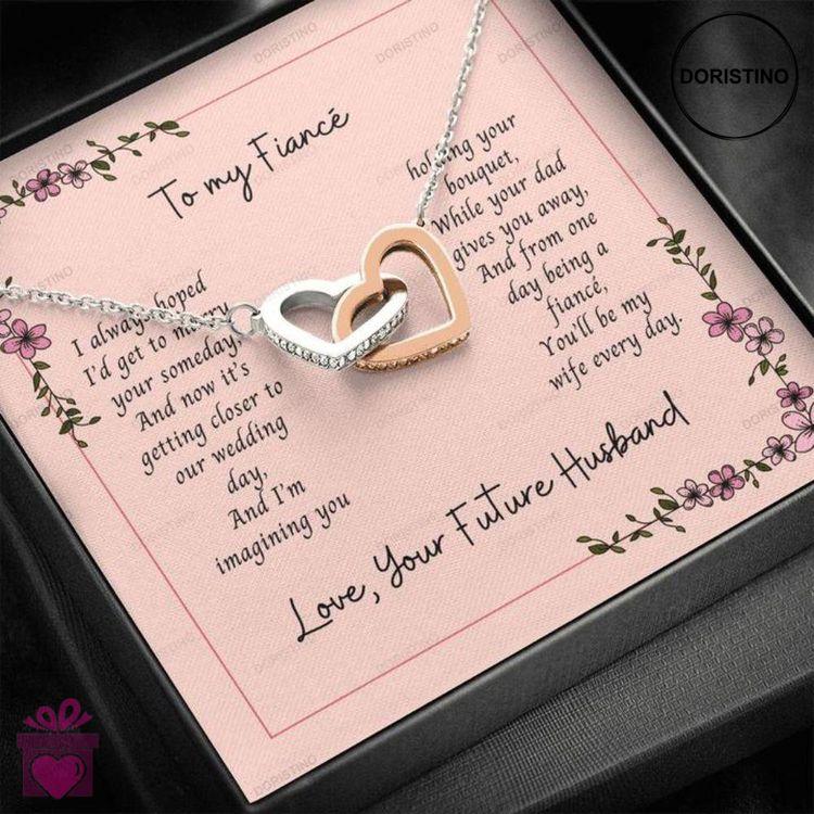 Boyfriend Necklace Gift Necklace Message Card  To My Fiance Always Hoped Doristino Trending Necklace